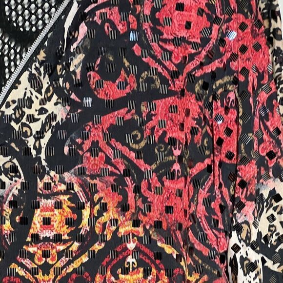 Frank Lyman Gorgeous Multi Color Embellished Jersey Stretch Top Sz 10 - Picture 5 of 7